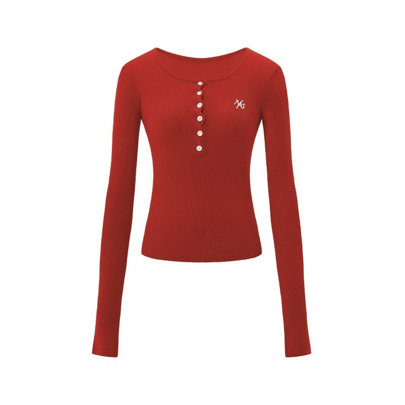 NAWSNOTAWEAR_Wool_Blend_Button_Detail_Slim_Fit_Commuter_Crew_Neck_Pullover_Women_Sweaters_MISSTT