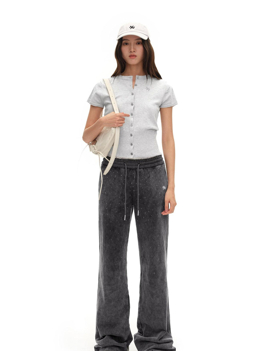 NAWSNOTAWEAR Wool Blend Casual Slim Button Collar Women Silver Gray Short Sleeve T-Shirts