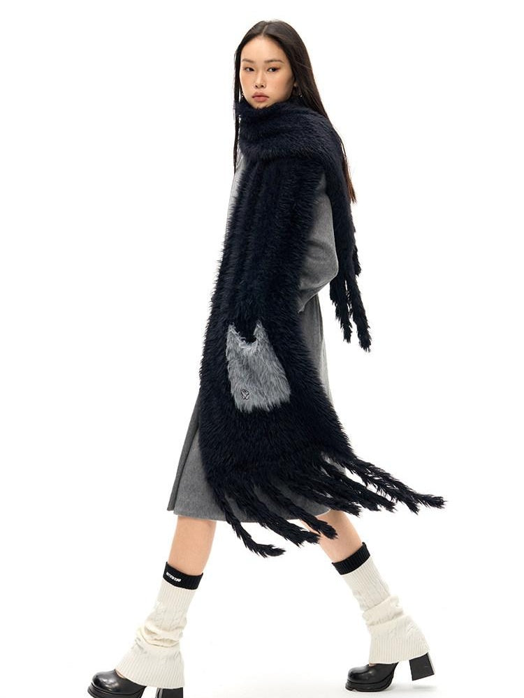 NAWSNOTAWEAR Wool Rich Commuter Straight Long Single Breasted Notched Collar Women Wool Coats