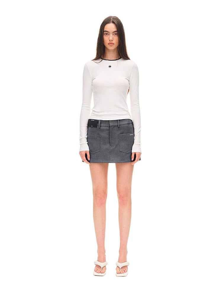 NAWSNOTAWEAR Wrinkle Free Slim Midrise Pencil Pocket Women Office Polyester Blend Mini Skirts