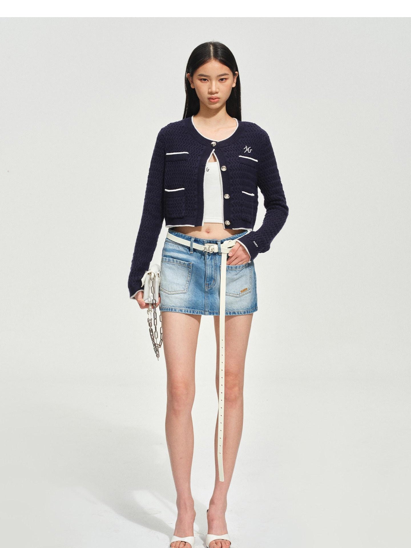 NAWSNOTAWEAR Wrinkle Resistant Boucle Short Cropped Button Round Neck Women Travel Cardigans