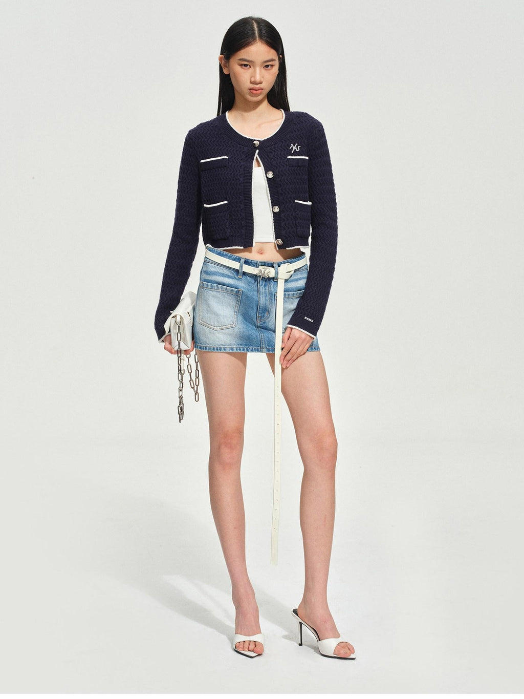 NAWSNOTAWEAR Wrinkle Resistant Boucle Short Cropped Button Round Neck Women Travel Cardigans