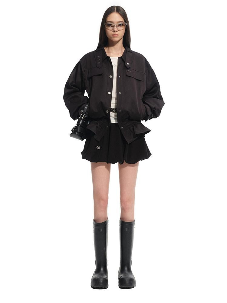 NAWSNOTAWEAR Wrinkle Resistant Commuter Relaxed Lapel Button Long Sleeve Cropped Jackets