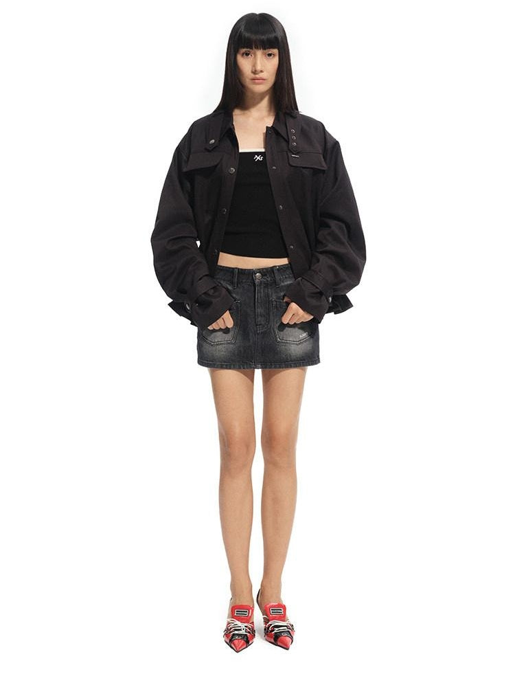 NAWSNOTAWEAR Wrinkle Resistant Commuter Relaxed Lapel Button Long Sleeve Cropped Jackets