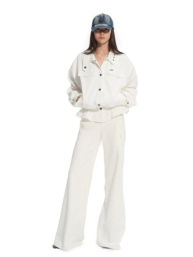 NAWSNOTAWEAR Wrinkle Resistant Commuter Relaxed Lapel Button Long Sleeve Cropped Jackets