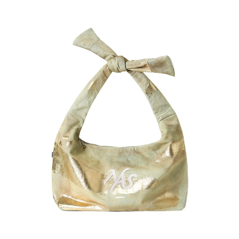 NAWSNOTAWEAR_Zipper_Minimalist_Crescent_Unisex_Letter_Print_Golden_Sulfur_Yellow_Tote_Bags_MISSTT
