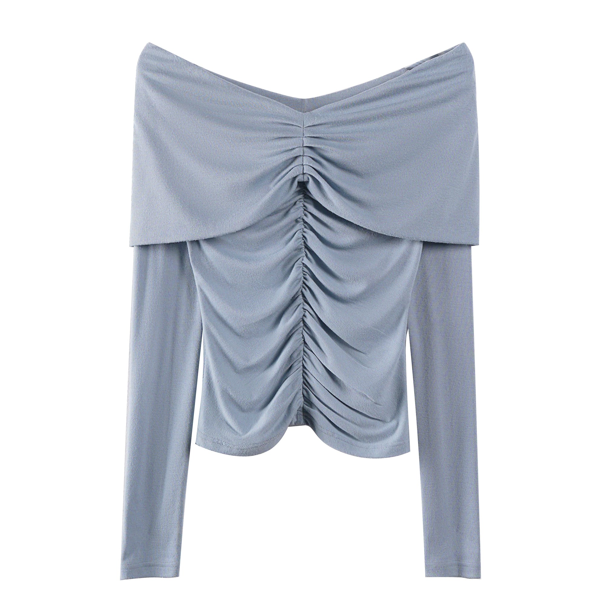 someonesometimes_Soft_Mist_Blue_Viscose_Blend_Slim_Fit_Round_Neck_Women_Long_Sleeve_T-Shirts_MISSTT
