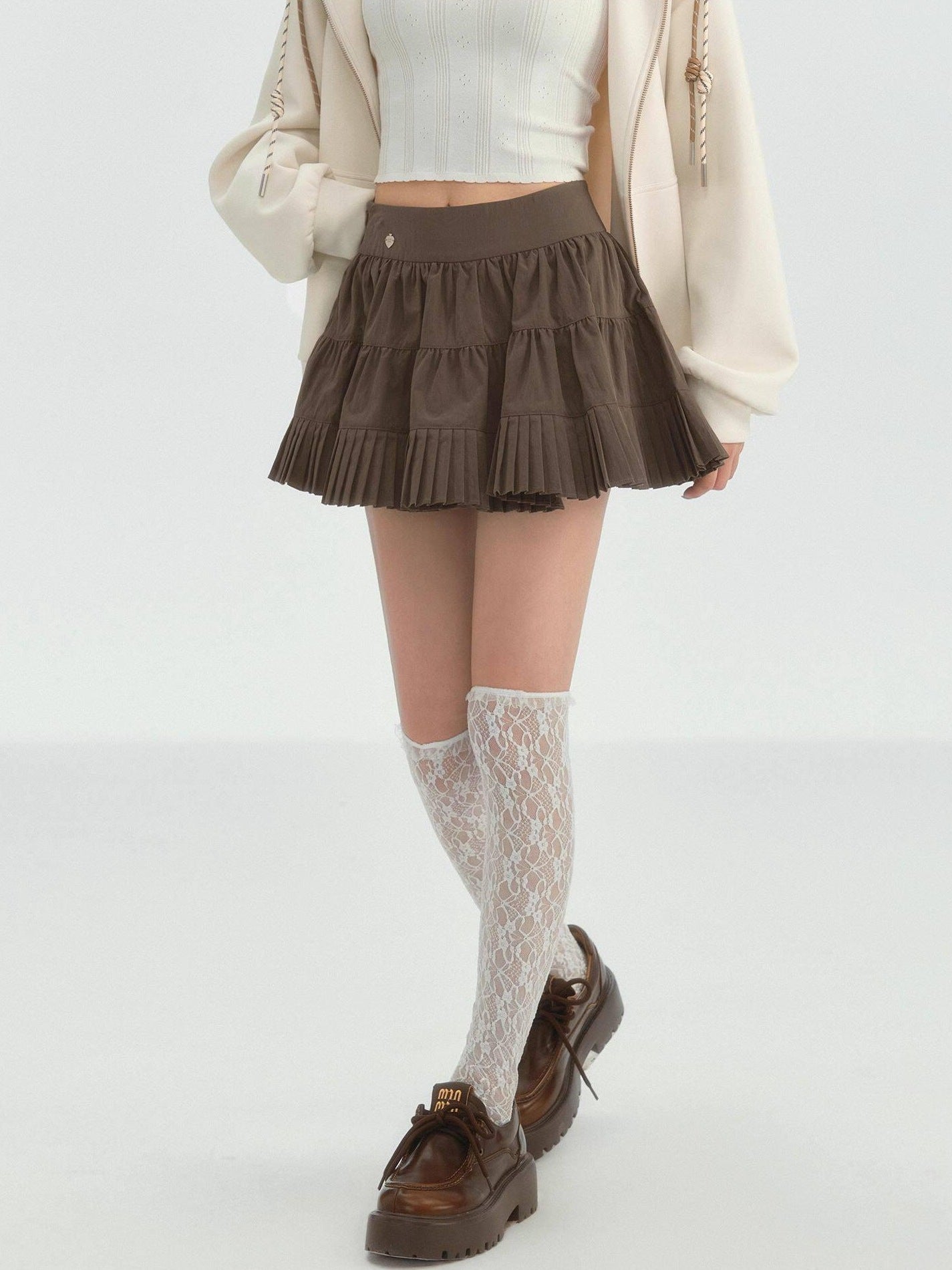 SOMESOWE Lined Pockets A Line Mid Waist Ol Commuter Casual Women Polyester Mini Skirts