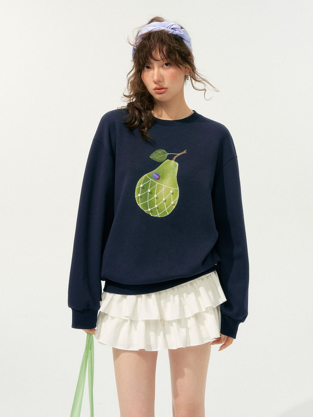 SOMESOWE Soft Cotton Blend Loose Floral Round Neck Women Long Sleeve Crop Tops
