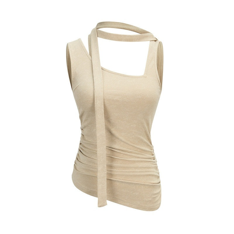 someonesometimes_Asymmetric_Original_Design_Slim_Fit_Viscose_Blend_Strappy_Solid_Tank_Tops_MISSTT