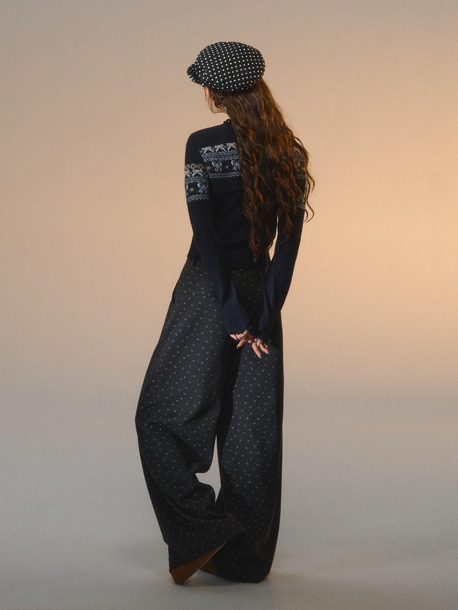SOMESOWE Original Plaid Pocket Loose Natural Waist Button Women Wide Leg Straight Pants