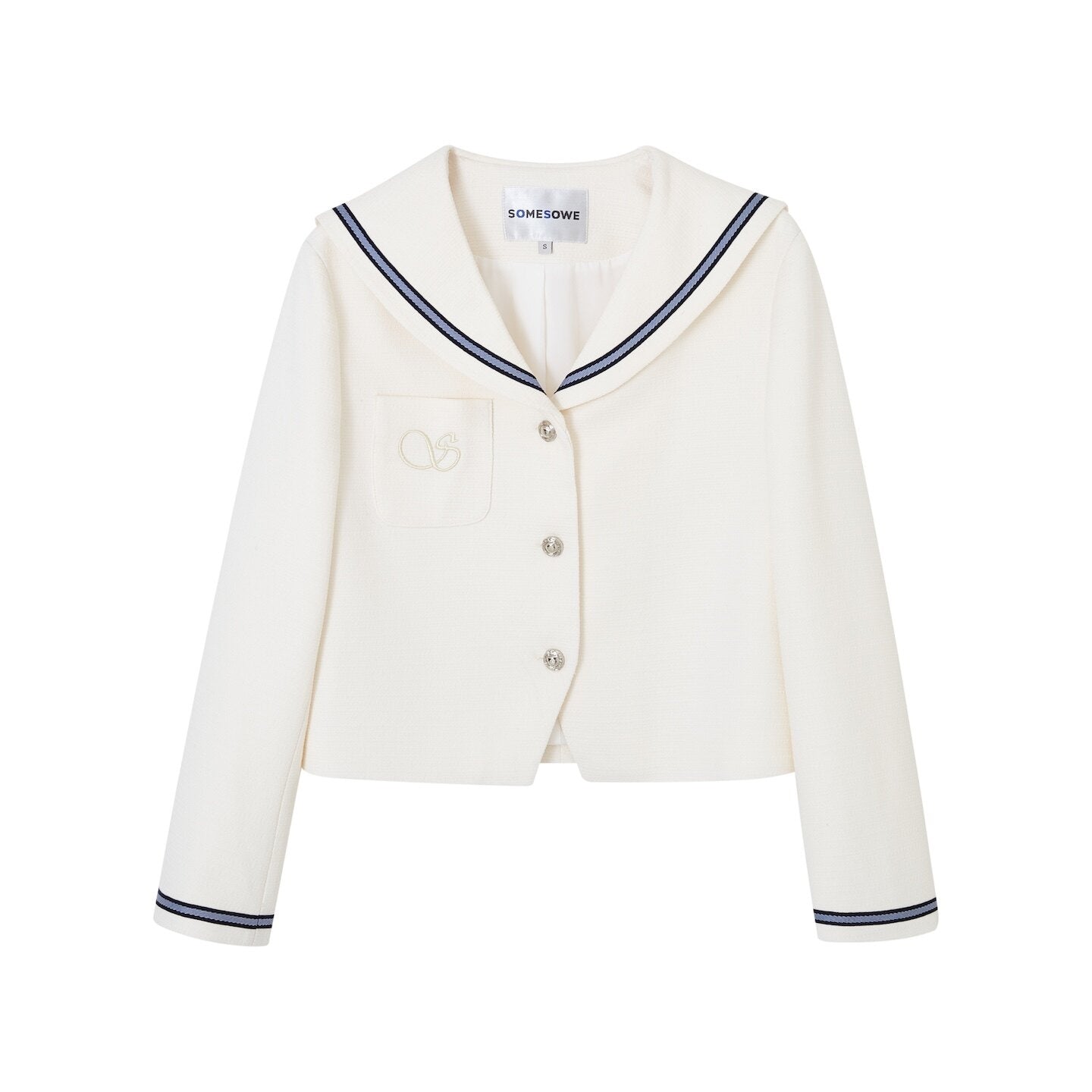 SOMESOWE_Shape_Retention_Navy_Inspired_Tweed_Relaxed_Stand_Collar_Women_White_Short_Coat_MISSTT