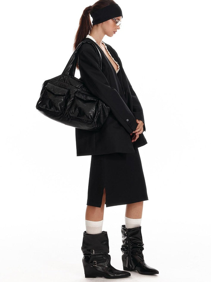 ALINNVSTUDIO Spacious Black Large Single Shoulder Casual Teen Everyday Bags