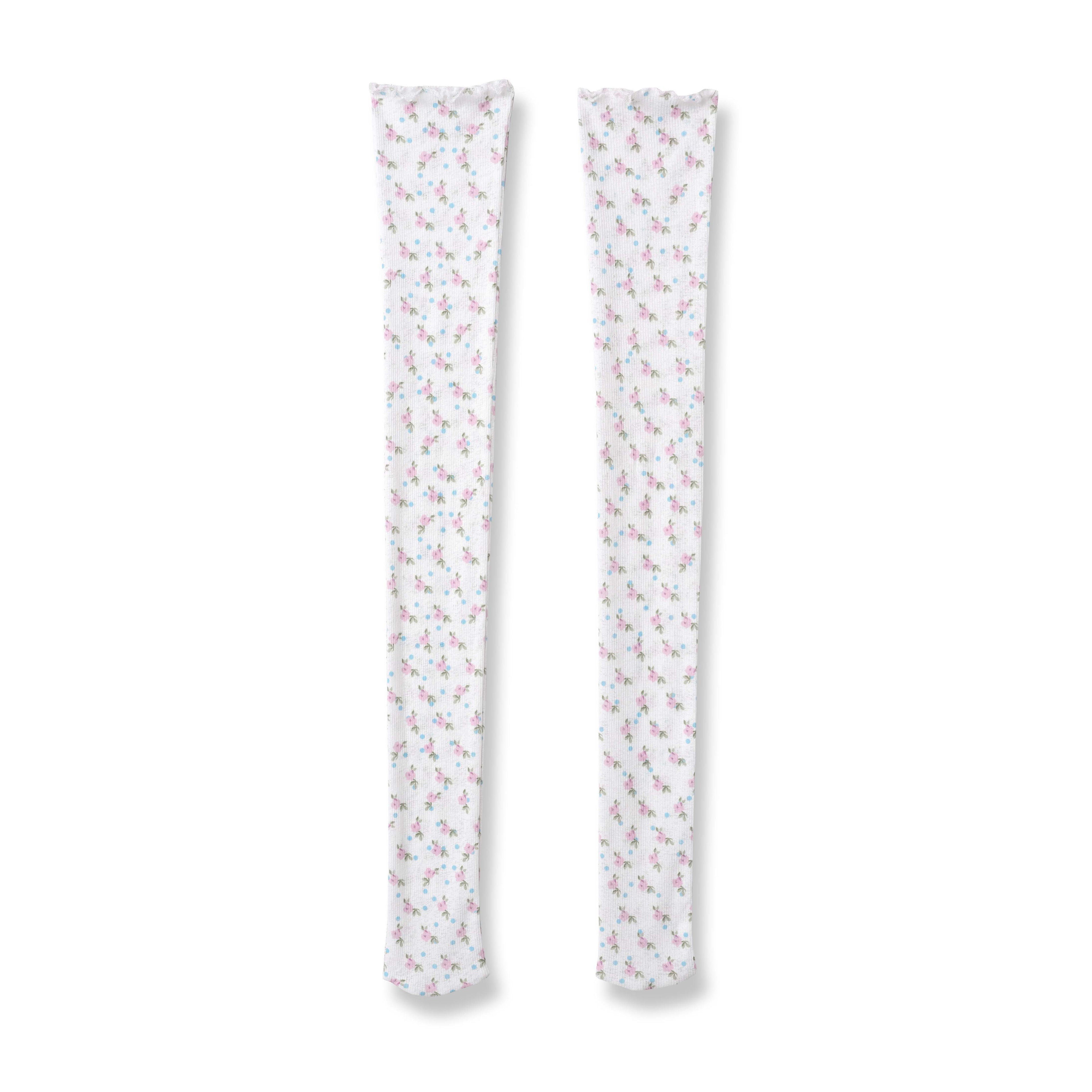 DeleteEx_Breathable_Comfortable_Sweet_Floral_Crew_For_Women_Yellow_White_Socks_MISSTT