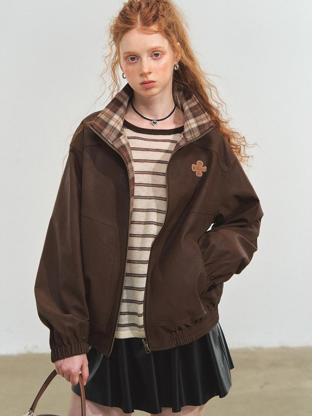 SOMESOWE Versatile Casual Regular Fit Brown Youth S M L Outerwear Jackets