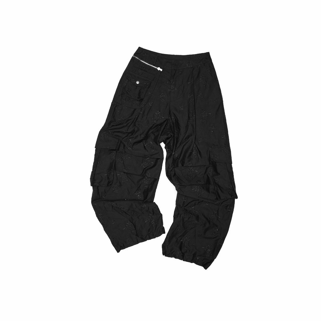 1JINN_STUDIO_Versatile_Minimal_Loose_Flared_Low_Rise_Zip_Fly_Cotton_Jacquard_Cargo_Pants_MISSTT