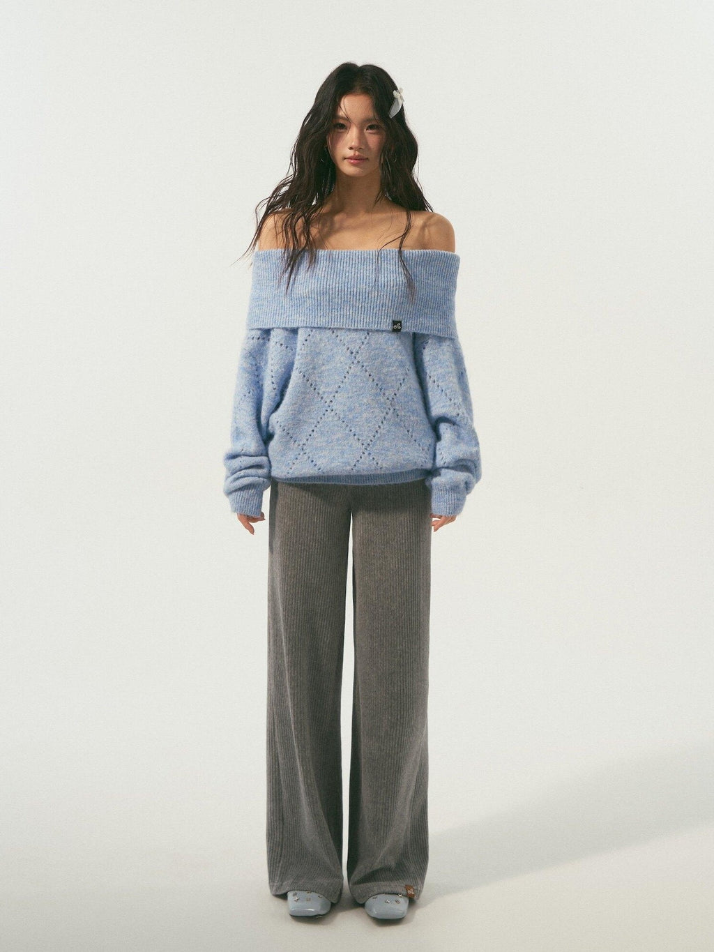 SOMESOWE Soft Polyester Wool Blend Casual Boat Neck Knit Women Sweaters