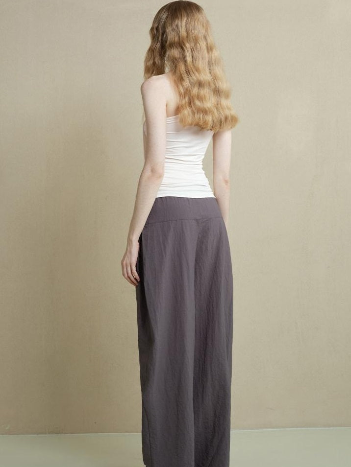someonesometimes Soft Modal Nylon Spandex Asymmetric Slim Fit Faux Layer Strap Women Tank Tops