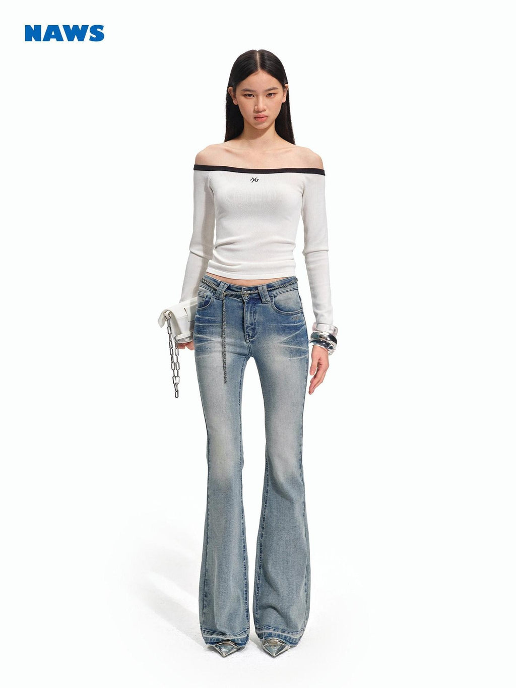 NAWSNOTAWEAR Soft Breathable Casual Slim Colorblock Boat Neck Women Long Sleeve T-Shirts
