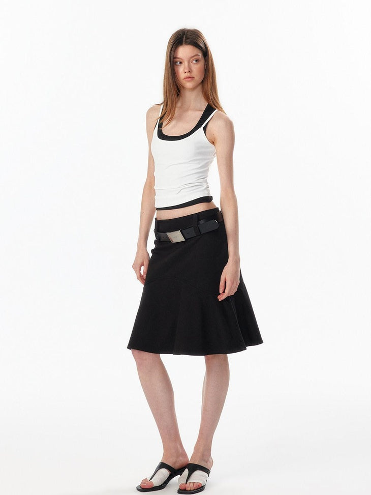 ALINNVSTUDIO Waist Defining Cropped U Neck Racerback Women No Padding Basic Tank Tops