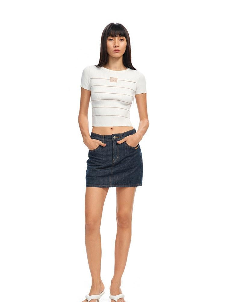 NAWSNOTAWEAR Thin Knit Slim Fit Solid Polo Collar Casual Women Pastel Shades Basic Crop Tops