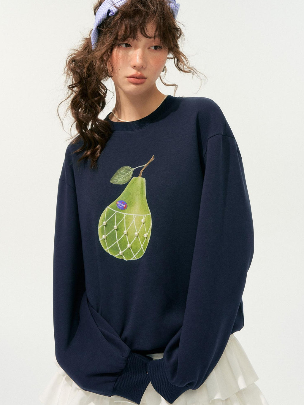SOMESOWE Soft Cotton Blend Loose Floral Round Neck Women Long Sleeve Crop Tops