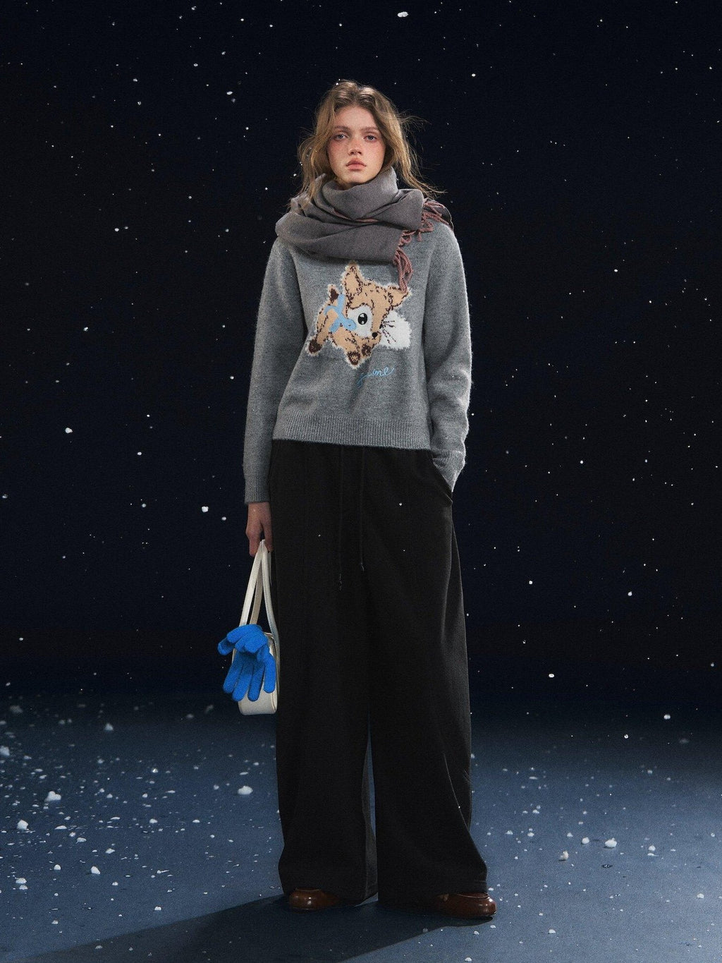 SOMESOWE Animal Colorblock Casual Regular Fit Women Daily Knit Pullover Sweaters