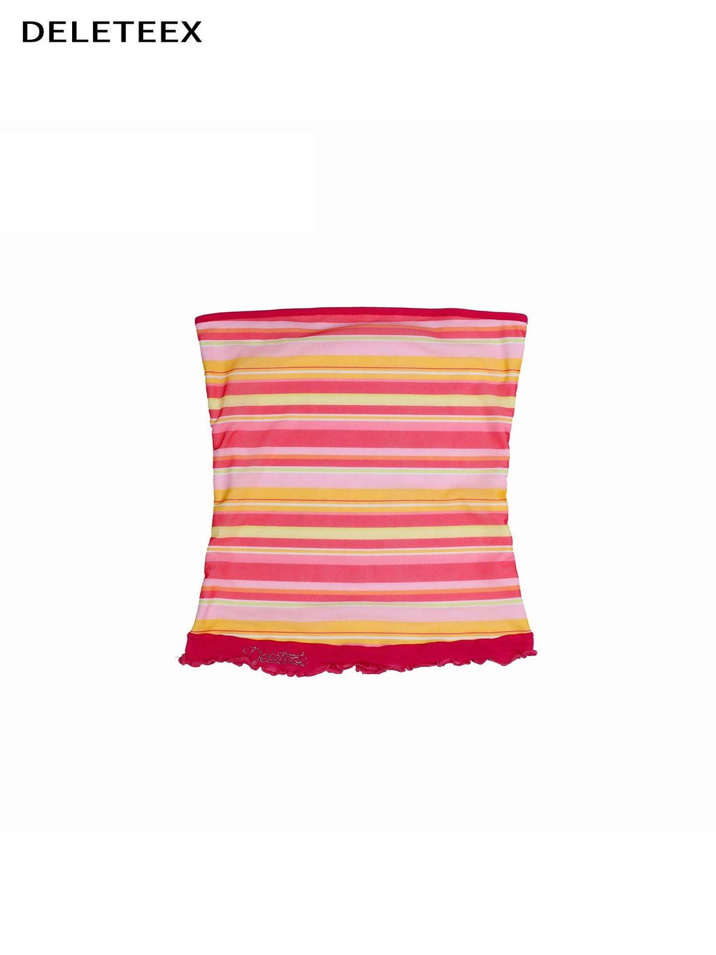 DeleteEx Soft Cotton Pink Striped Original Design Casual Slim Fit Women Tube Tops