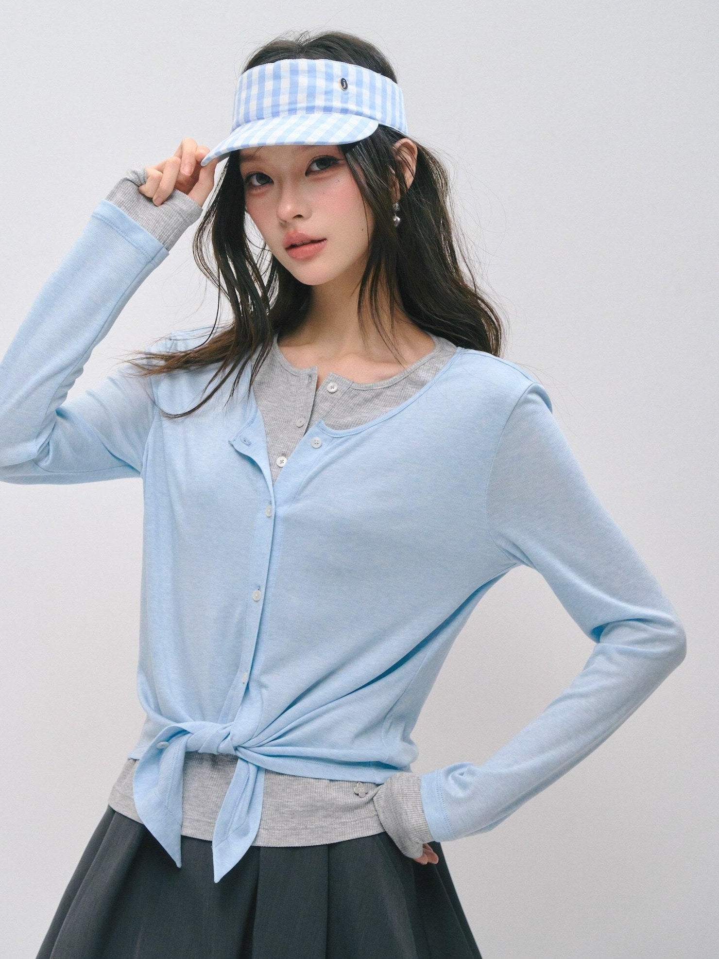 SOMESOWE Soft Lyocell Wool Blend Casual Loose Layered Striped Women Long Sleeve T-Shirts