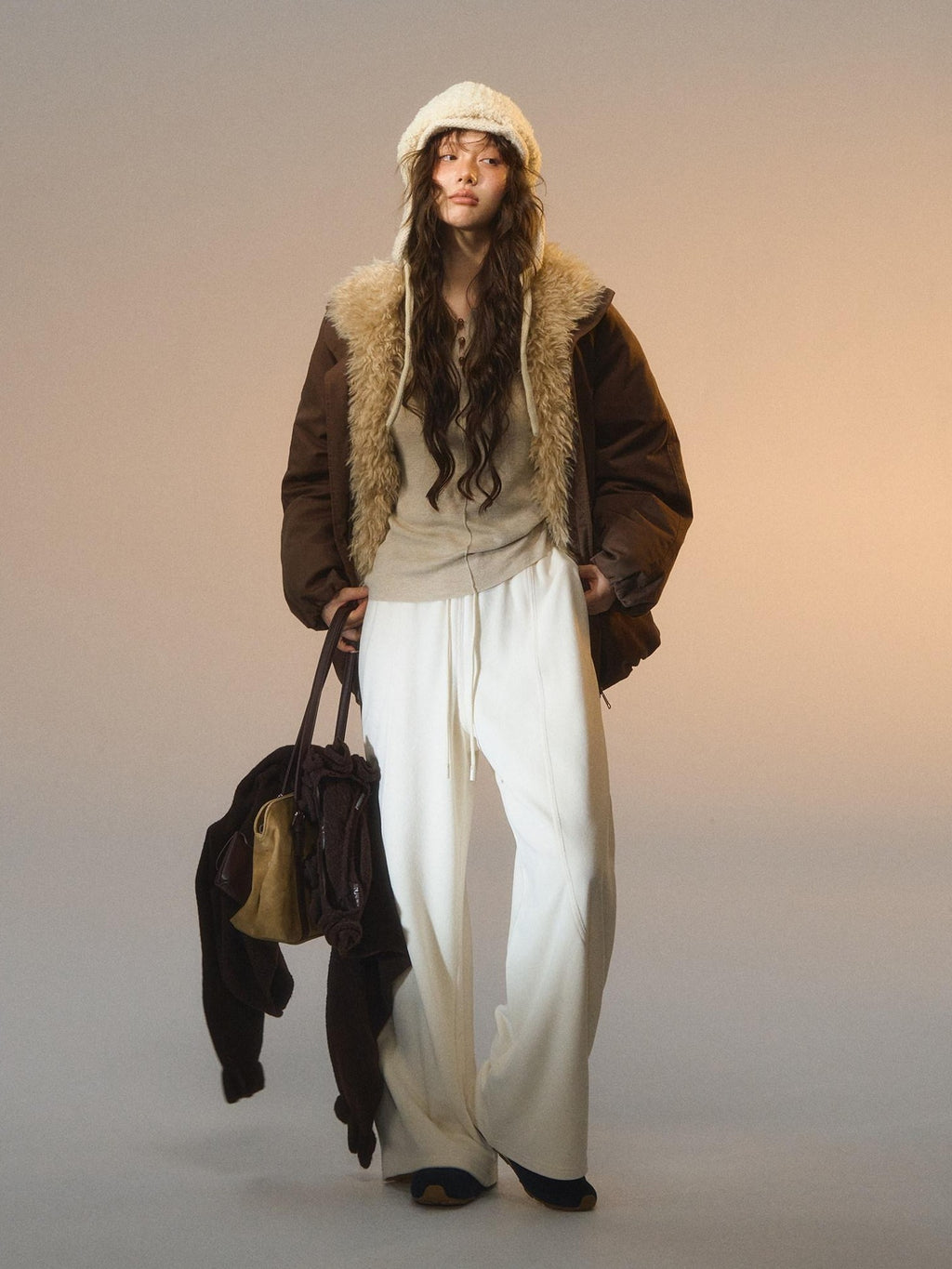 SOMESOWE Cozy Pocket Plaid Loose Fit Button Fly Natural Waist Women Casual Sweatpants