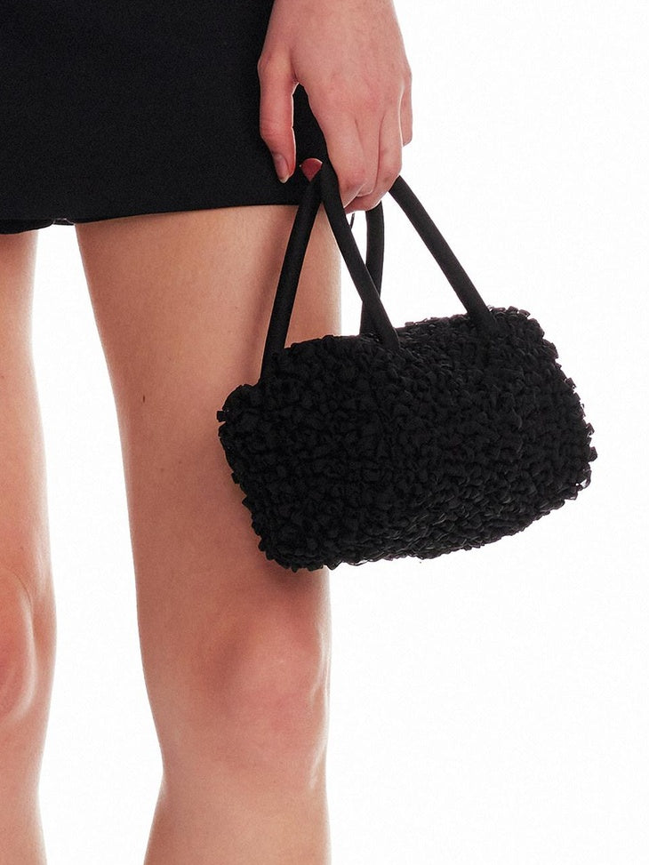 ALINNVSTUDIO Silver Polka Dot Mini Structured British Style Small Square Single Strap Bags