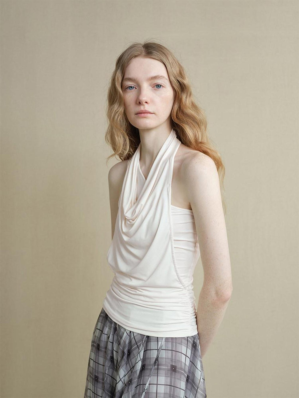 someonesometimes Soft Modal Nylon Spandex Asymmetric Slim Fit Faux Layer Strap Women Tank Tops