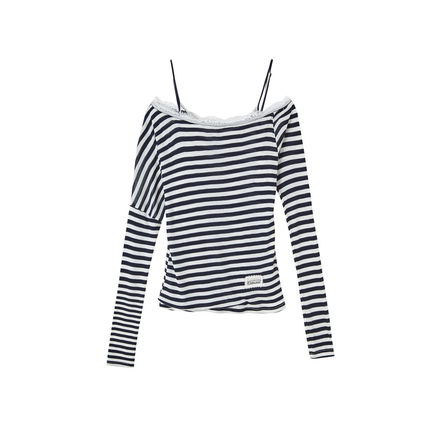 SOMESOWE_Lyocell_Blend_Oversized_Commuter_Creative_Navy_Striped_Women_Long_Sleeve_T-Shirts_MISSTT