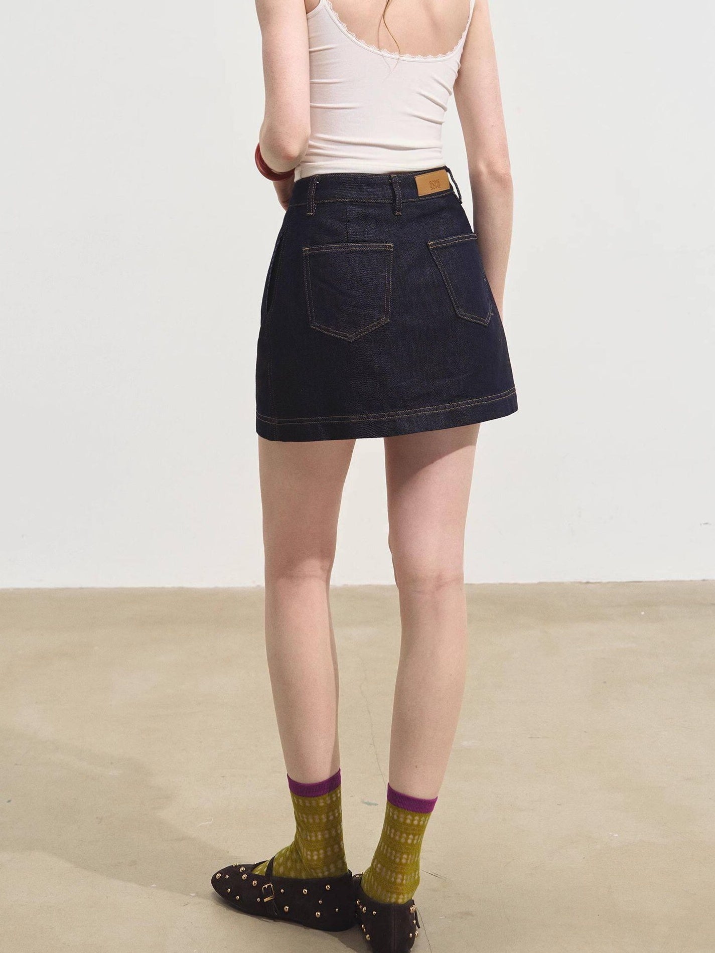 SOMESOWE Soft Cotton Short Sleeve Round Neck Casual Women Denim Lace Top & Skirt Sets