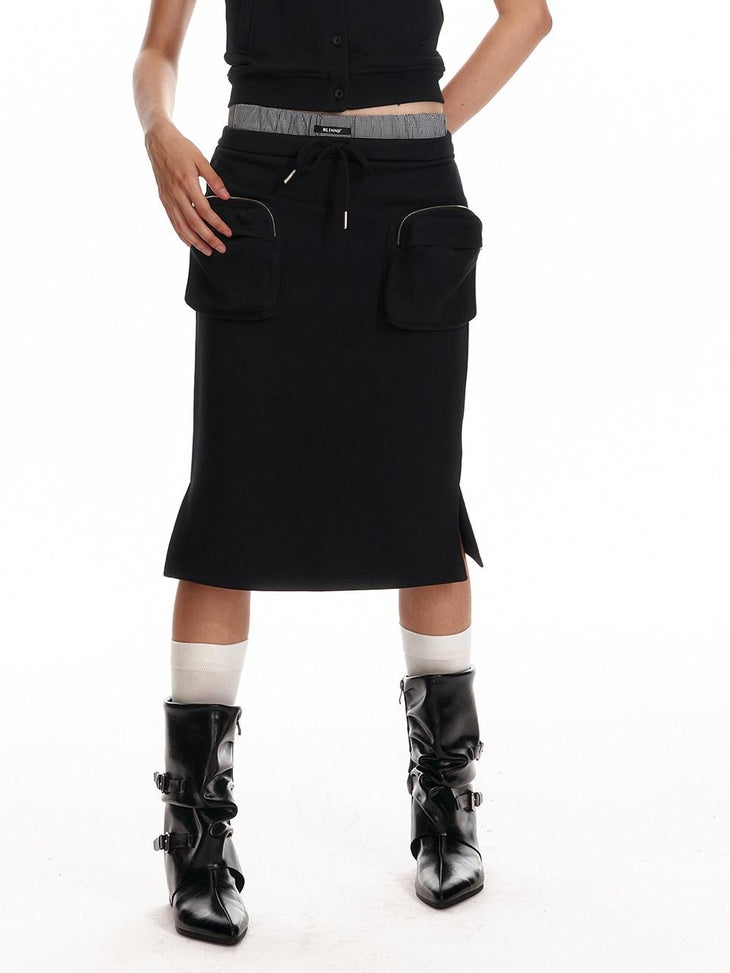 ALINNVSTUDIO Low Waist Bodycon Office Commuter Women Pencil Slim Midi Skirts