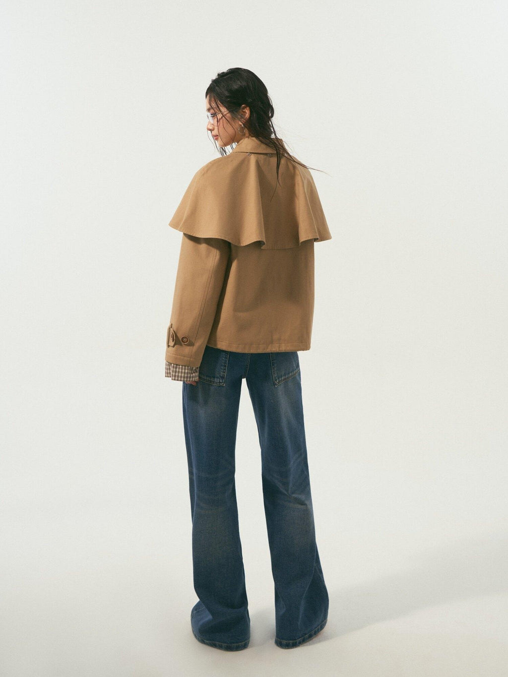 SOMESOWE Cotton Lyocell Lined Loose Casual Shirt Collar Button Trench Coats