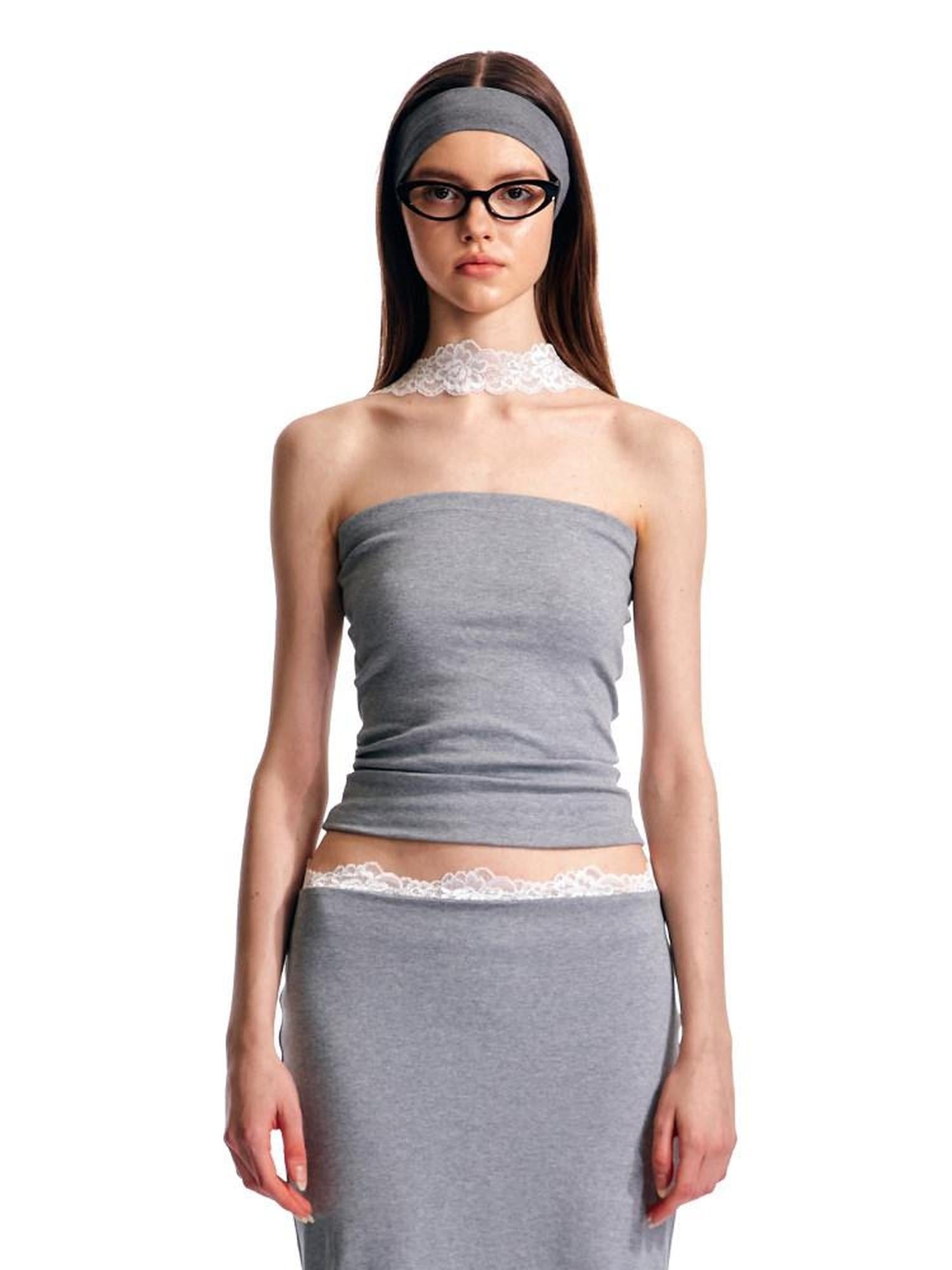 ALINNVSTUDIO Original Design Slim Fit Cotton Halter Short Solid Color Women Chic Tube Tops