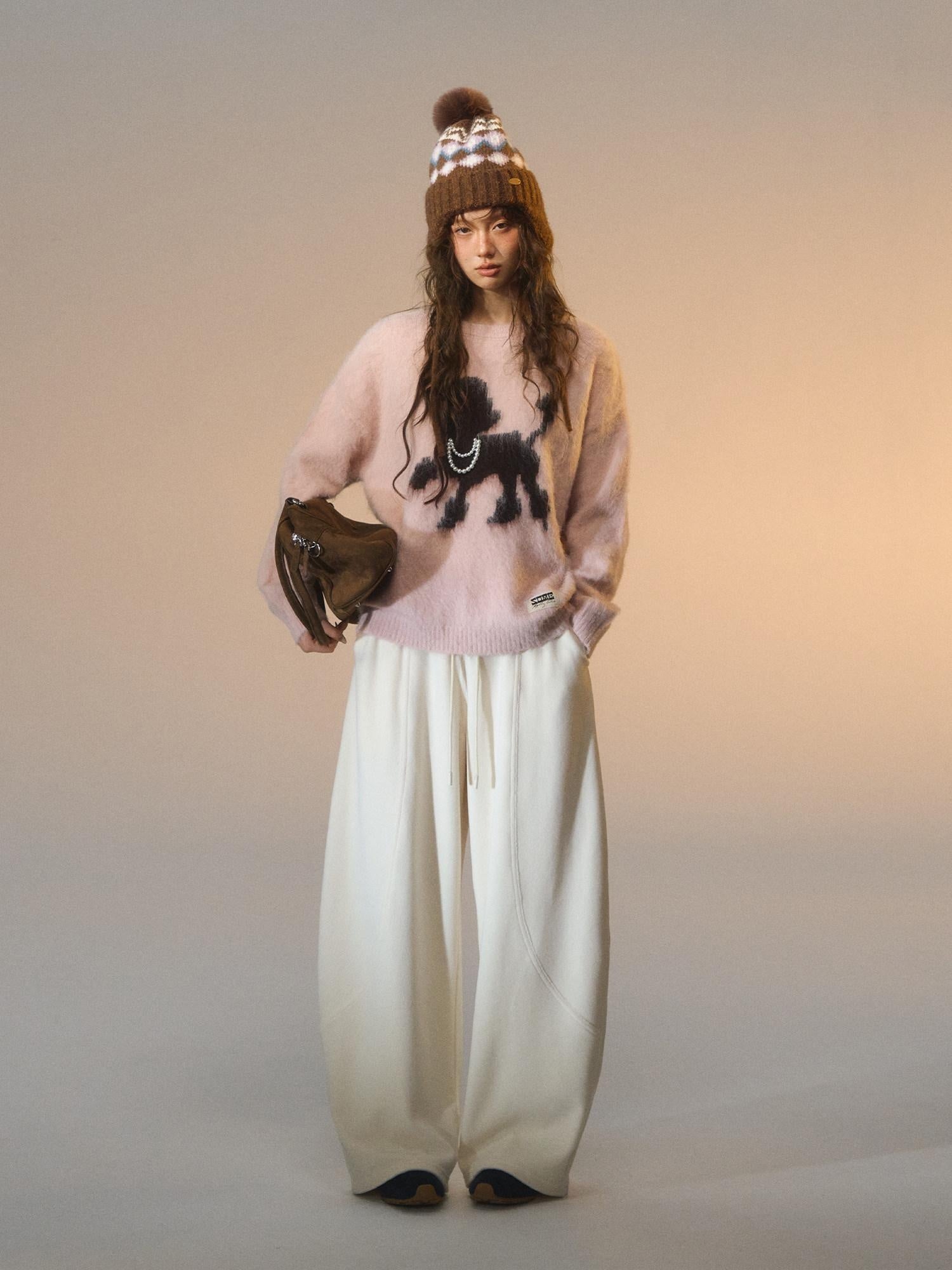 SOMESOWE Cozy Pocket Plaid Loose Fit Button Fly Natural Waist Women Casual Sweatpants