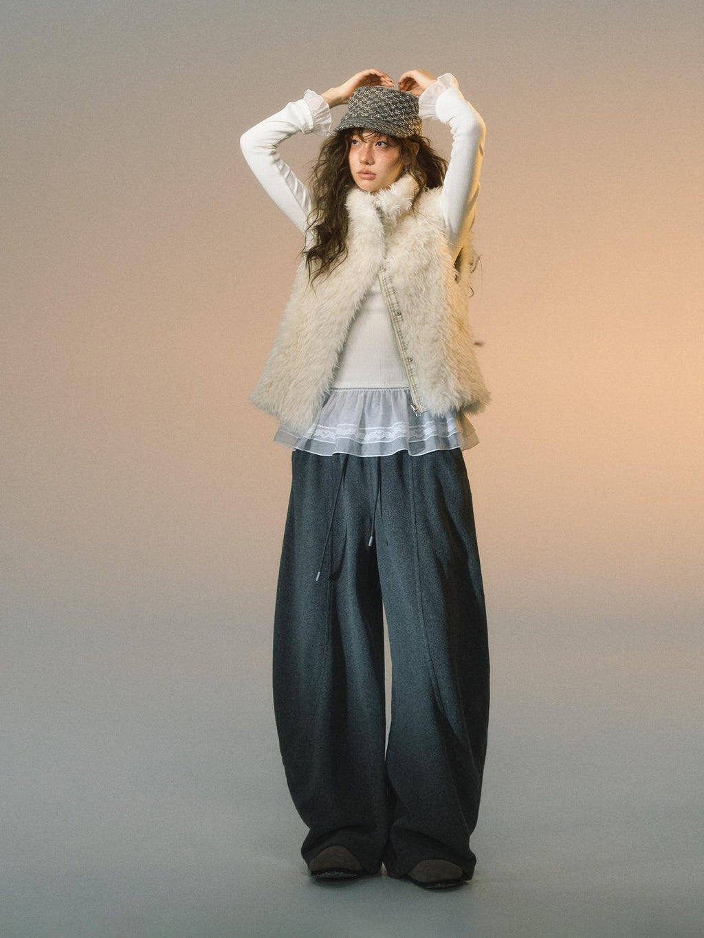 SOMESOWE Cozy Pocket Plaid Loose Fit Button Fly Natural Waist Women Casual Sweatpants