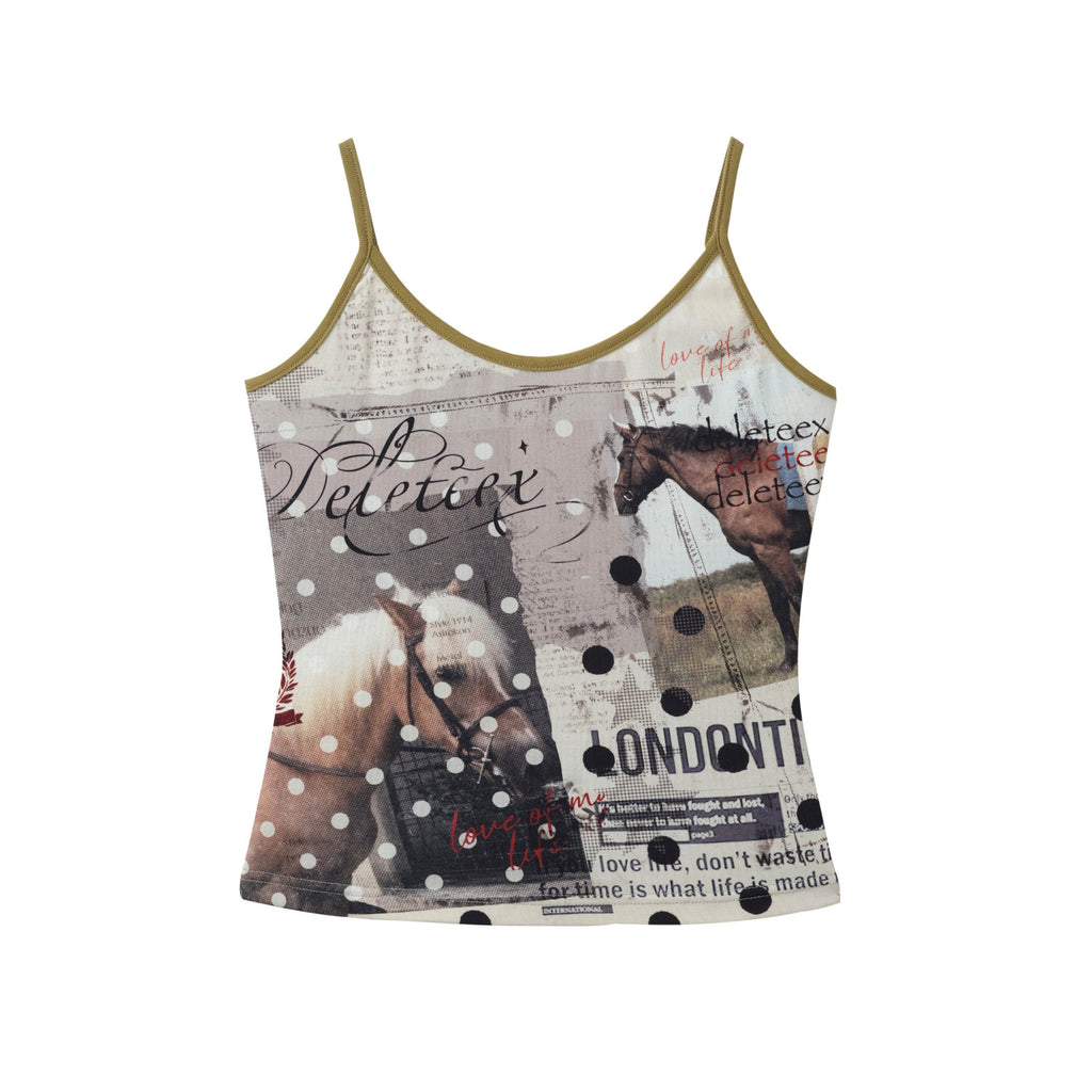 DeleteEx_Polka_Dot_Slim_Fit_Round_Neck_Layering_Top_For_Women_Printed_Camisoles_MISSTT