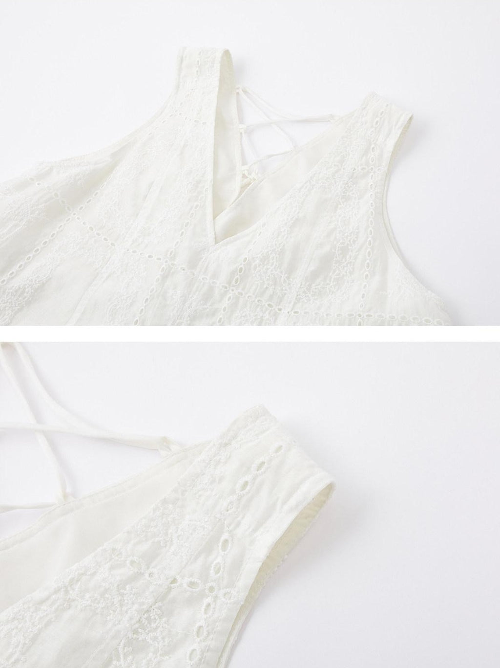SOMESOWE Ruffled A Line Loose Fit Casual Round Neck Sleeveless Women Tank Tops