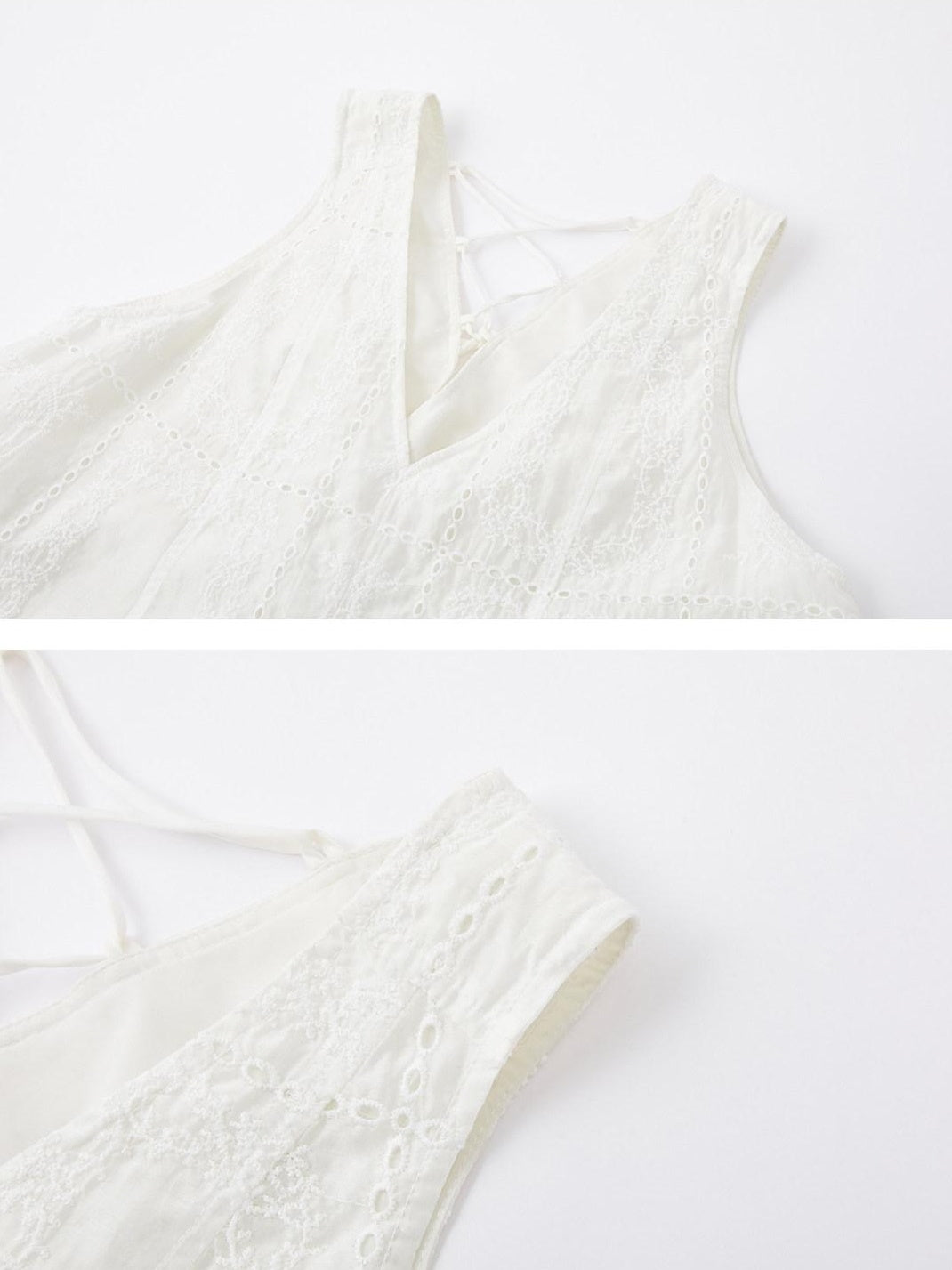 SOMESOWE Ruffled A Line Loose Fit Casual Round Neck Sleeveless Women Tank Tops