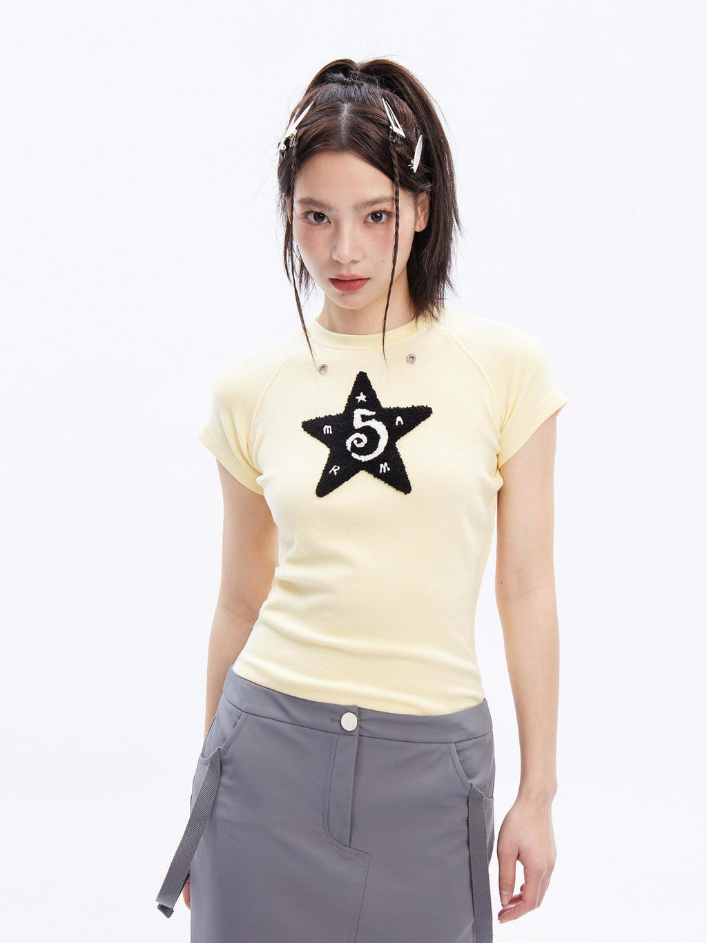 DeleteEx Viscose Blend Slim Fit Office Crew Neck Women Classic Short Sleeve T-Shirts