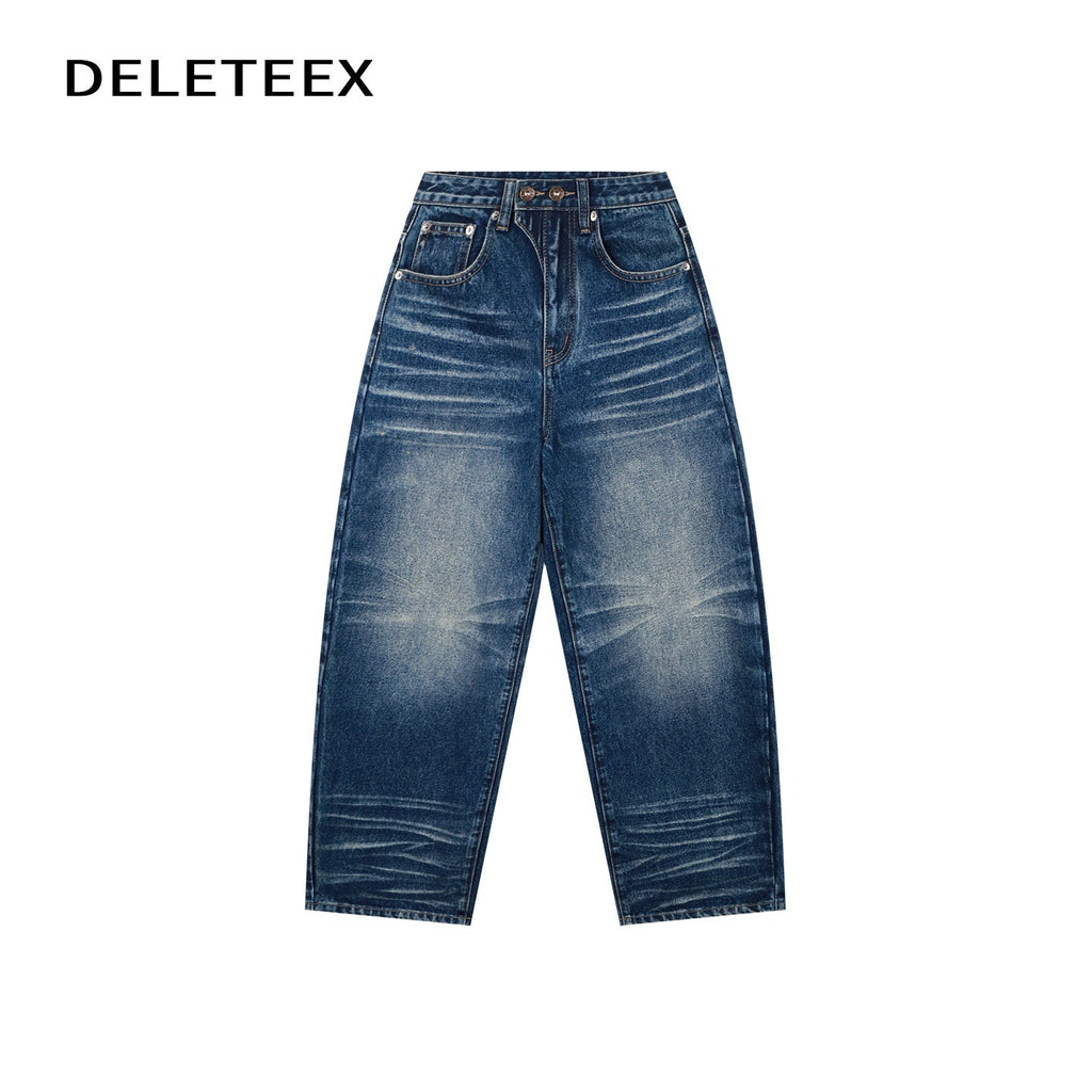 DeleteEx_High_Waist_Mid_Stretch_Vintage_Washed_Loose_Women_Deep_Blue_Wide_Leg_Jeans_MISSTT