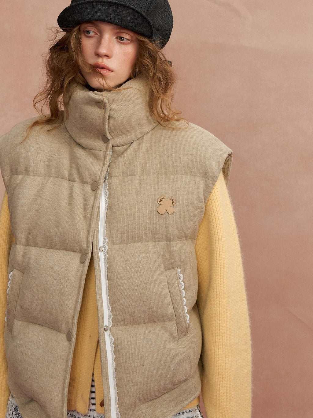 SOMESOWE Warm Quilted Vest Slim Regular Fit Navy Light Coffee Casual Puffer Jackets