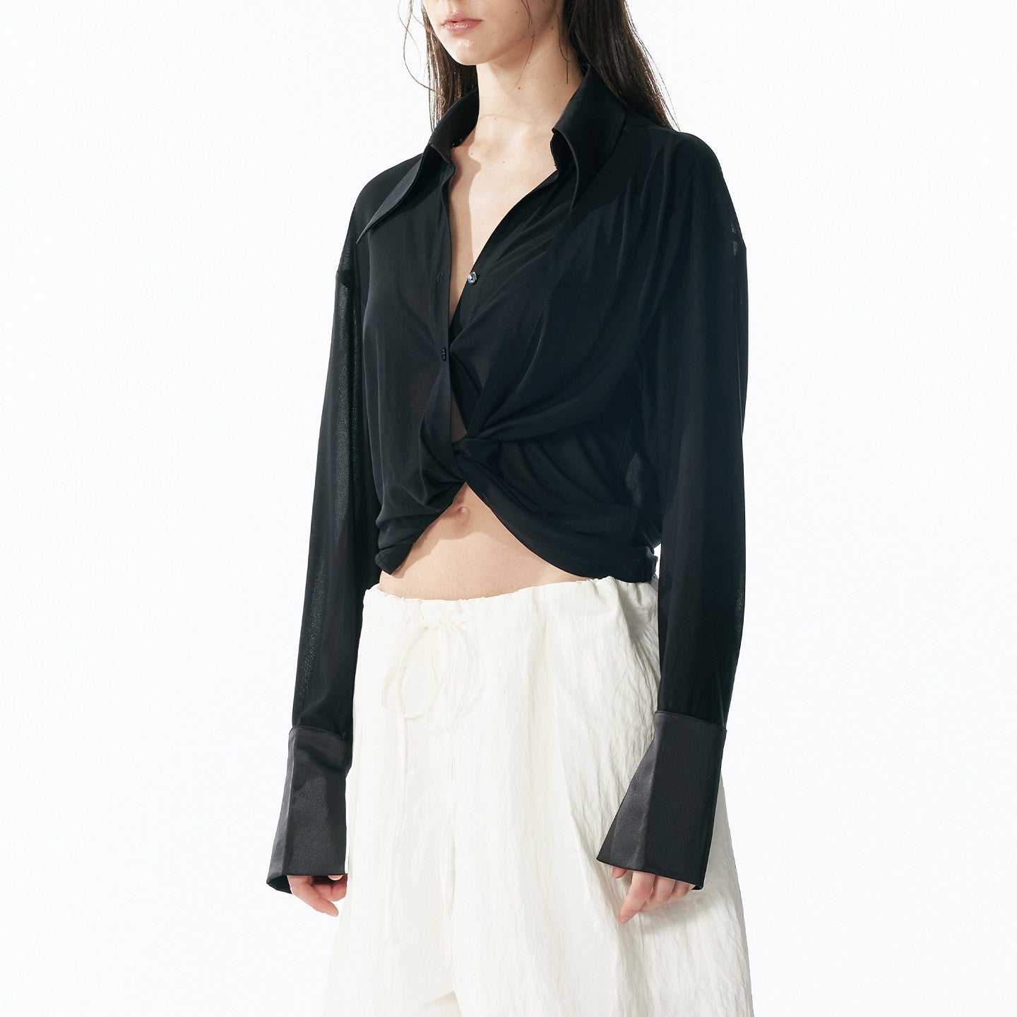 ALINNVSTUDIO_Cooling_Lightweight_Breathable_Asymmetric_V-neck_Slim_Fit_Open_Front_Women_Blouses_MISSTT