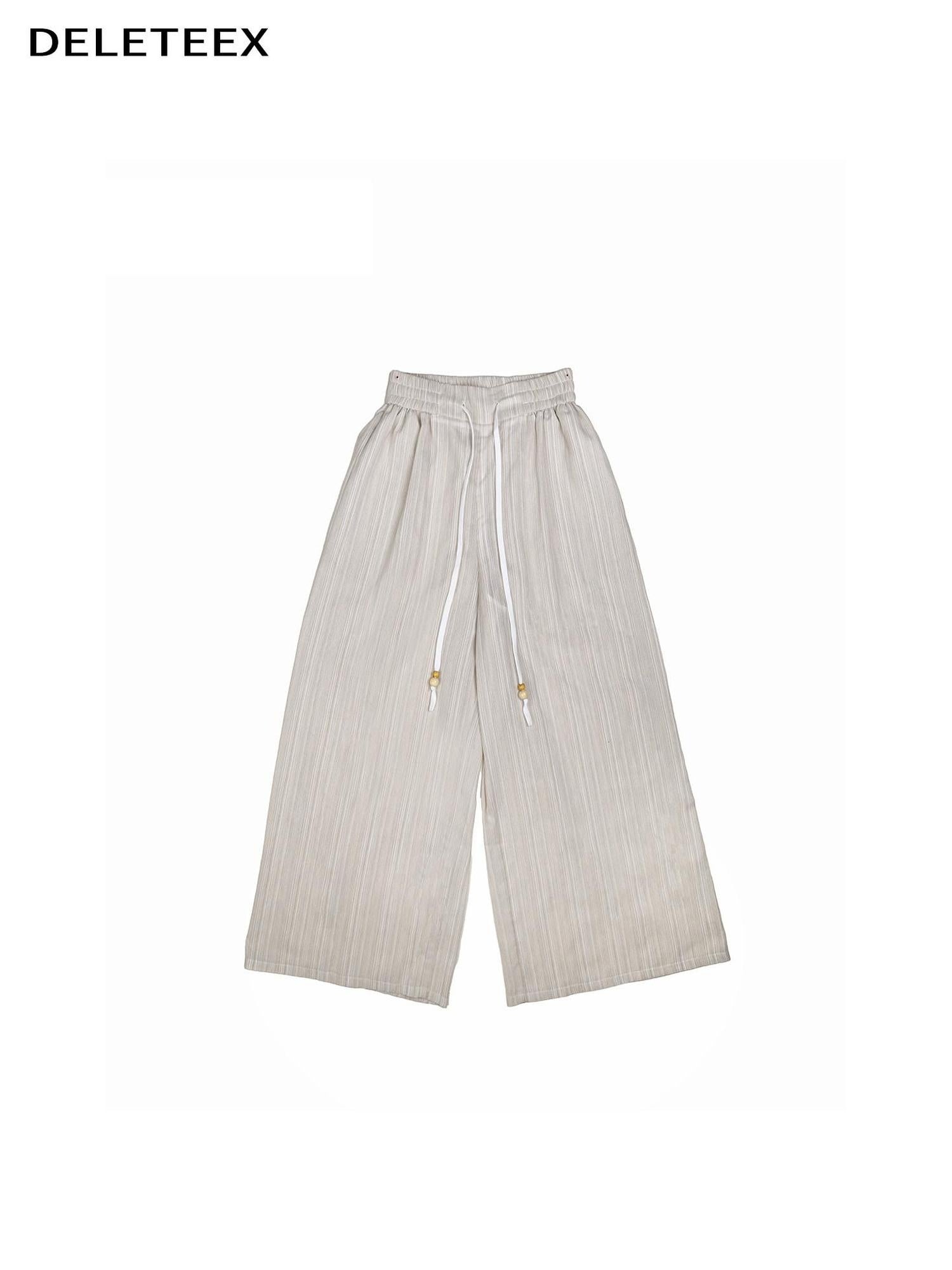 DeleteEx Lightweight Cotton Original Natural Waist Versatile Colors Wide Leg Pants