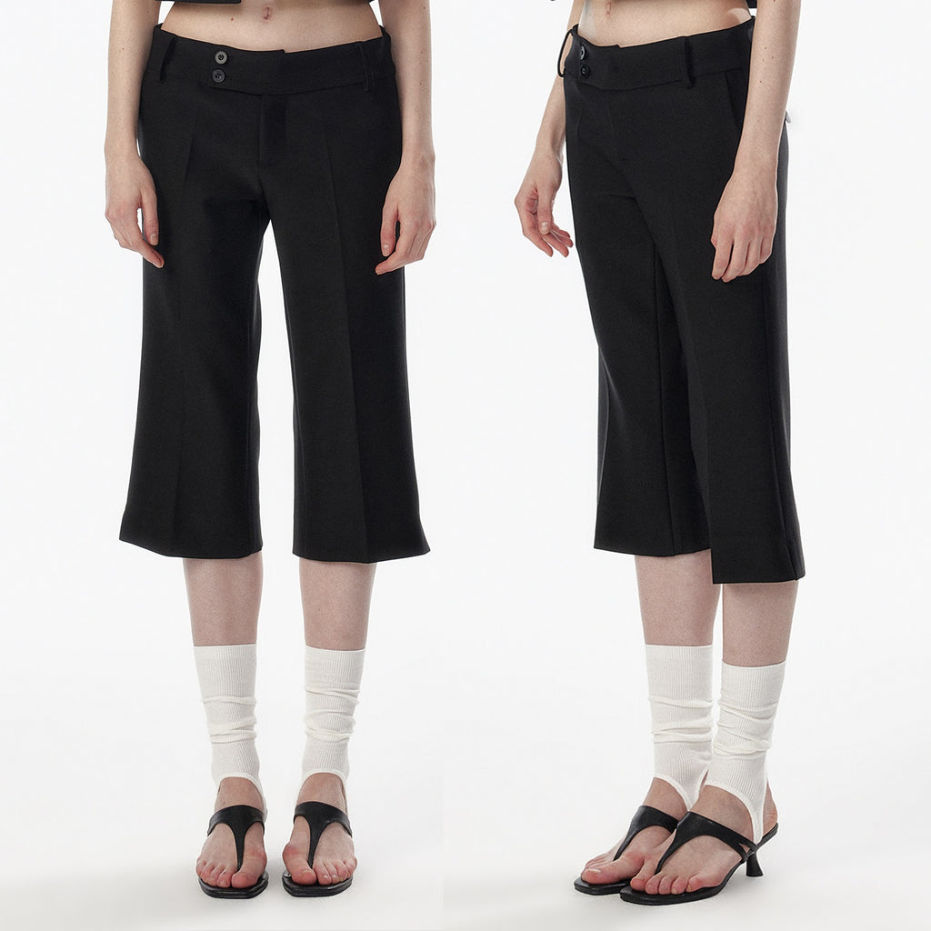 ALINNVSTUDIO_Low_Waist_Button_Detail_Slim_Side_Slit_Womens_Polyester_Mid-Length_Shorts_MISSTT