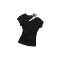 1JINN_STUDIO_Moisture_Wicking_Eco_Slim_Ruched_Panel_Cross_Print_Short_Sleeve_T-Shirts_MISSTT