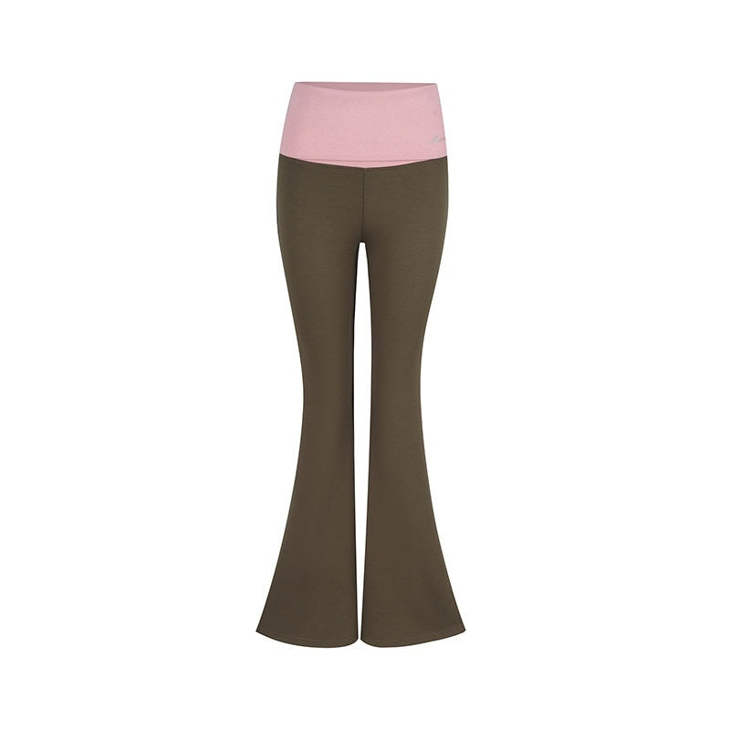 DeleteEx_Stretchy_Low_Rise_Flared_Girls_Khaki_Black_Gray_Poly_Blend_Leggings_MISSTT